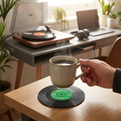 Vinyl Record Coasters – Set of 6 Retro Drink Coasters