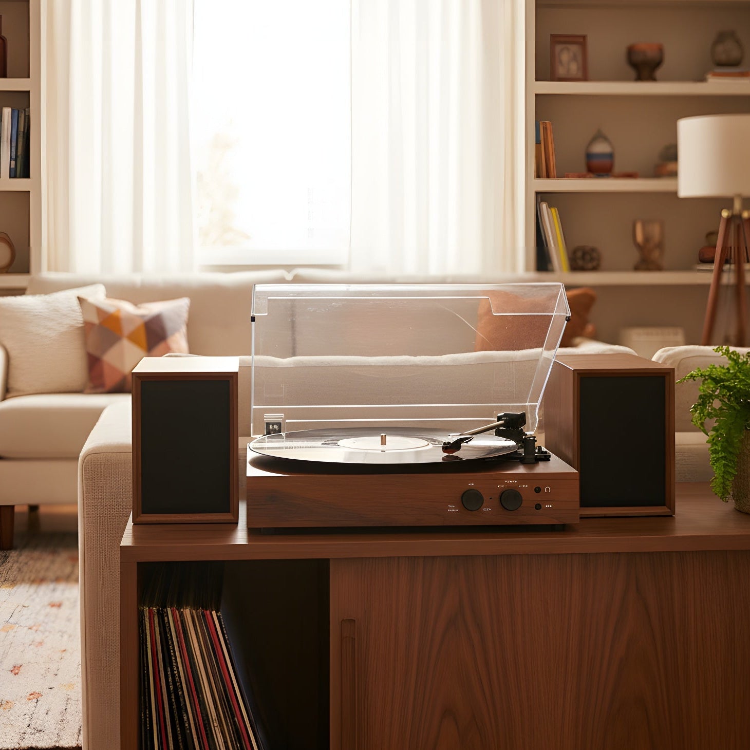 Harrow Record Player with Bluetooth Wood