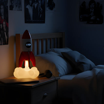 Rocket 3-in-1 Bedside Light, Digital Clock & Ceiling Projector
