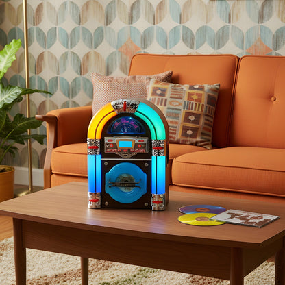 Jive Rock Sixty Mini Jukebox & Bluetooth Speaker - Dark Wood