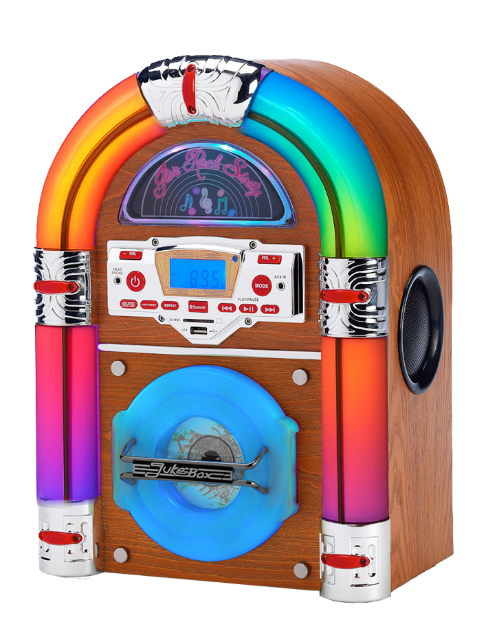 Jive Rock Sixty Mini Jukebox & Bluetooth Speaker - Light Wood