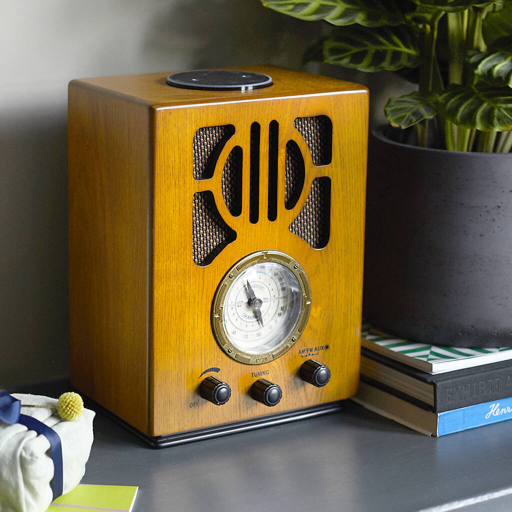 Nostalgic Retro Wooden Radio with Amazon Alexa