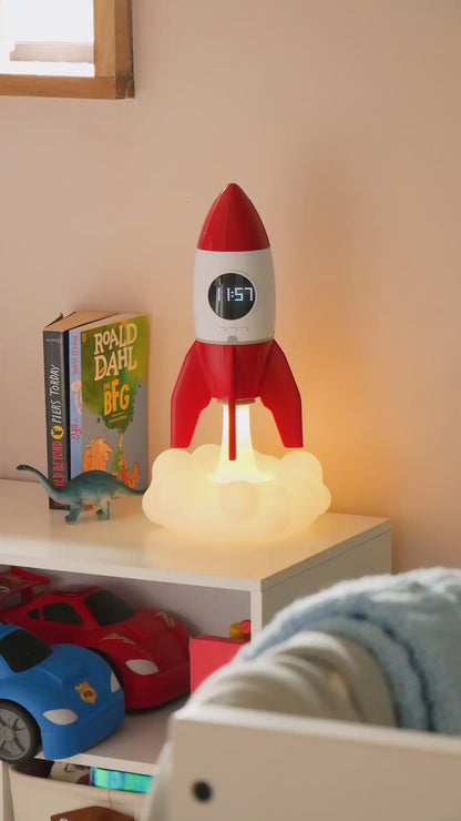 Rocket 3-in-1 Bedside Light, Digital Clock & Ceiling Projector