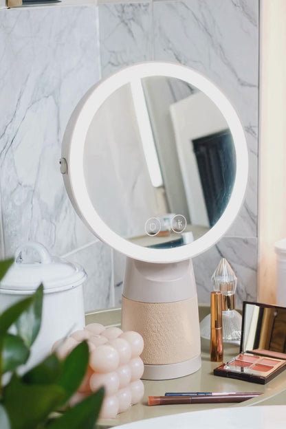 Glow Plus Beauty Ring Light Mirror & Bluetooth Speaker