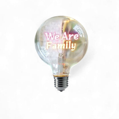 We Are Family Text Bulb & Table Lamp - Screw Down